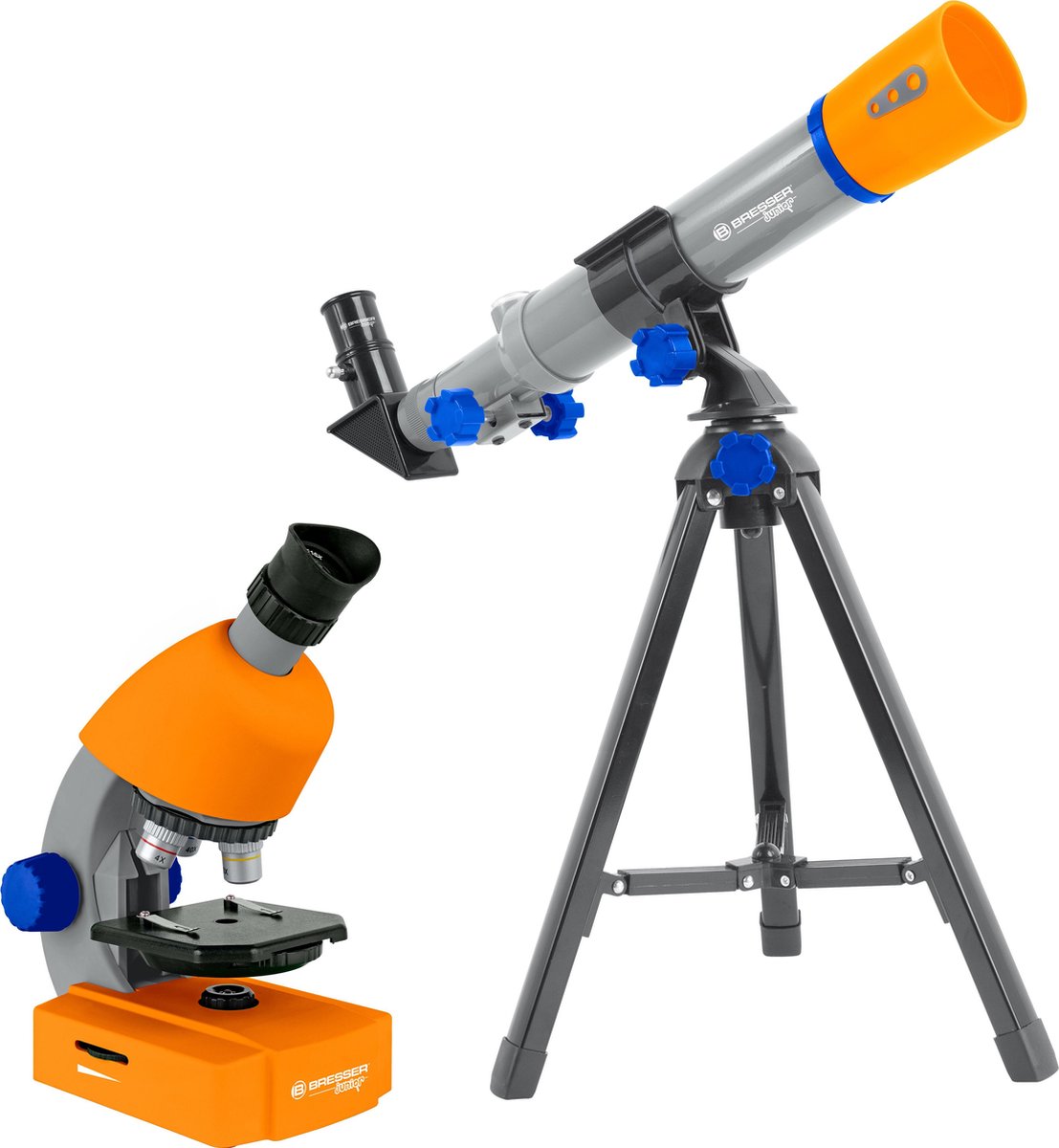 Bresser junior telescope and microscope set with smartphone adapter