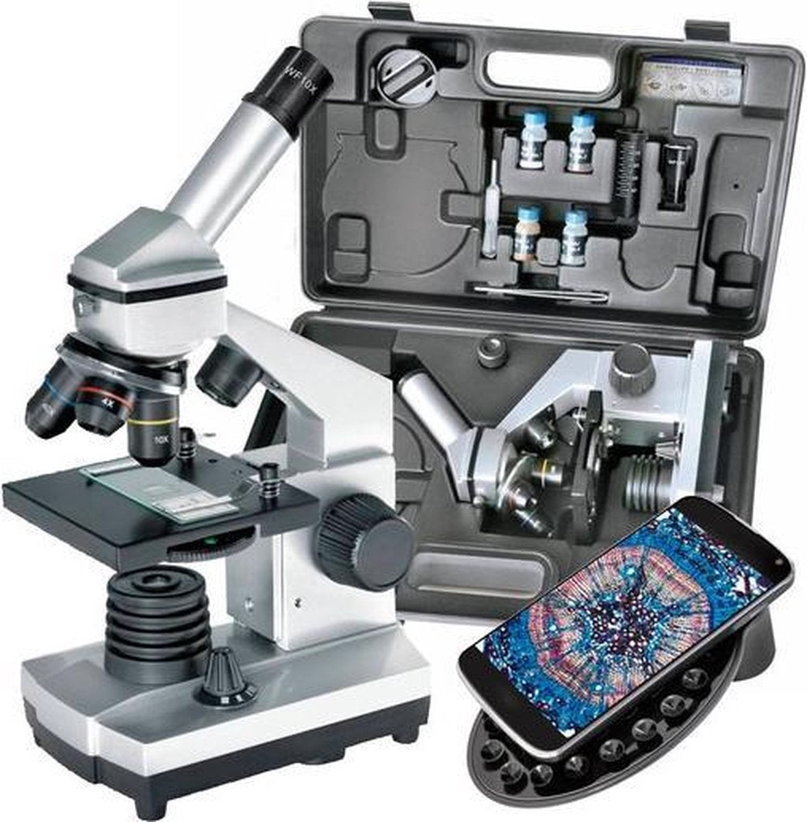 Bresser microscope - biolux ca - 40x-1024x with case - incl. accessories and smartphone adapter