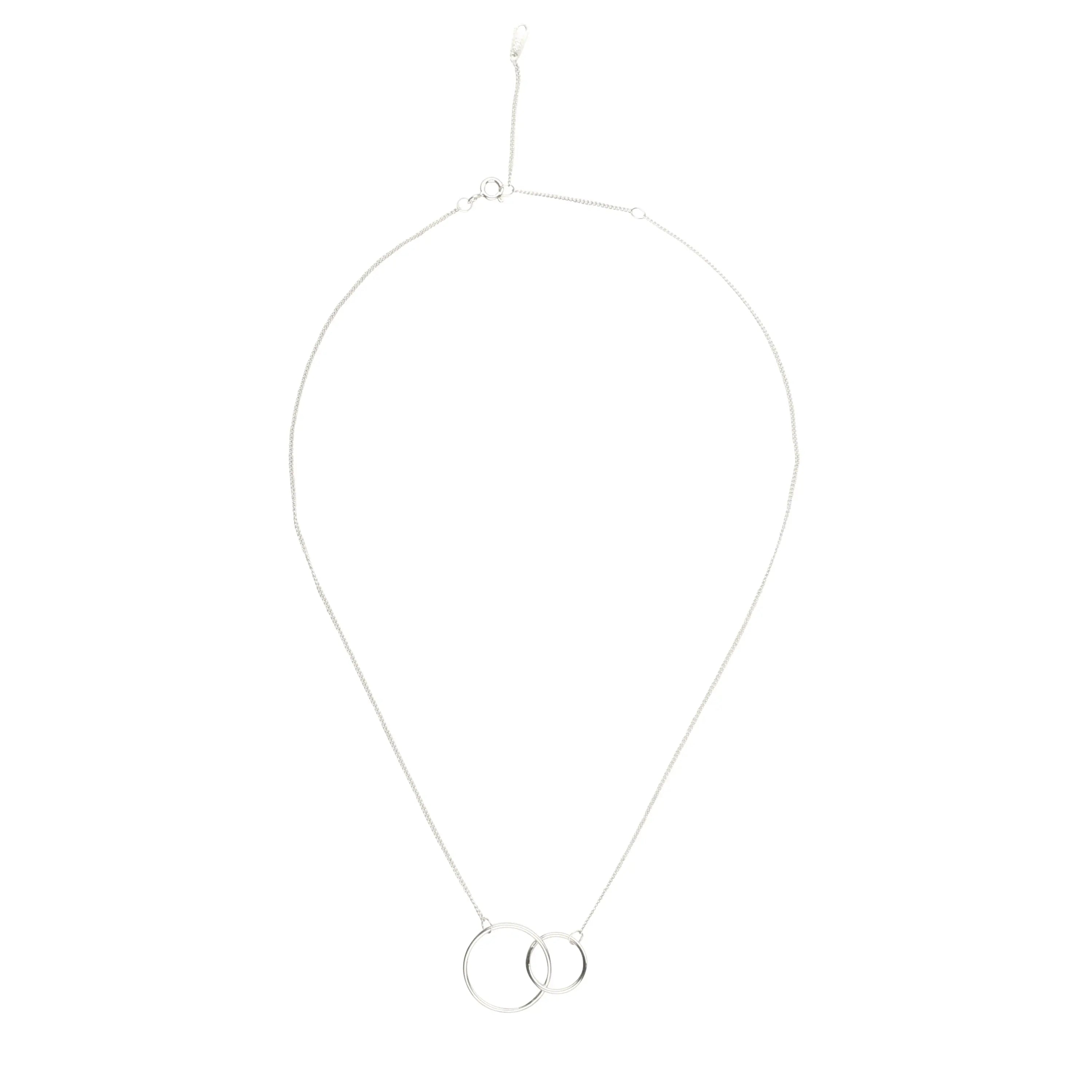 Two Circle Interlocking Pendant Necklace
