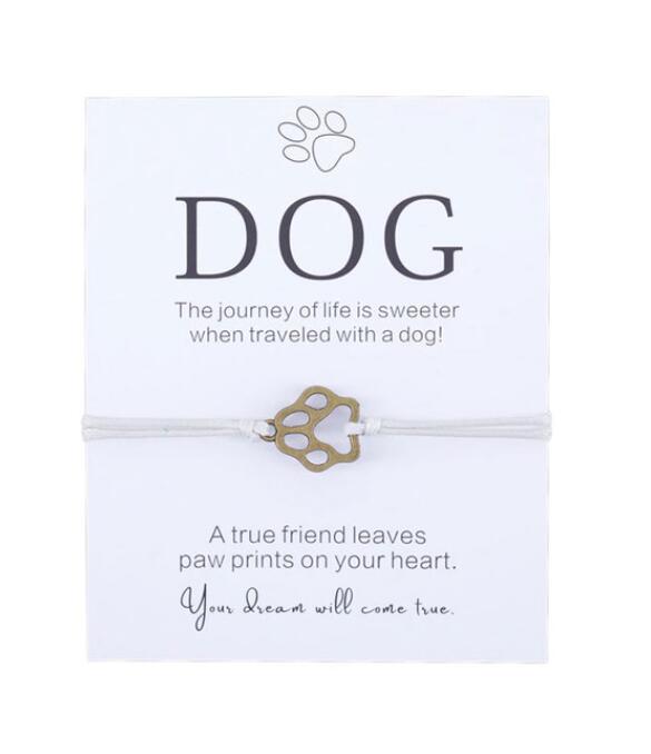 Friendship Bracelet Gift for Him Paw Print Bracelet Dog Lover Gift Dog Lover Jewelry Wish Bracelet Gift for Pet Dog Parents