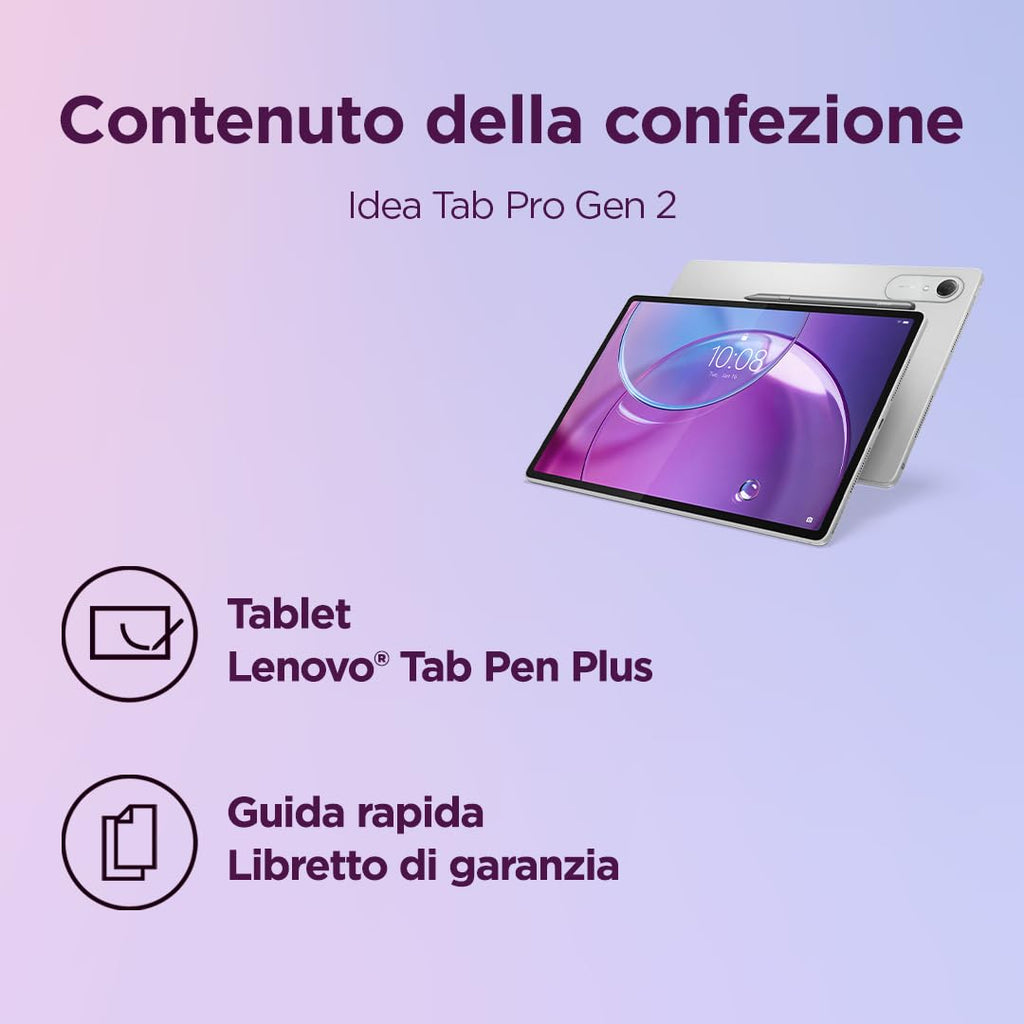 Lenovo Idea Tab Tablet 11" 2.5K (2560x1600) 90Hz IPS, 8GB RAM, 256GB, WiFi, Lenovo Tab Pen Inclusa, MediaTek Dimensity 6300, Android 15, Ideale per Studio, Appunti e Intrattenimento