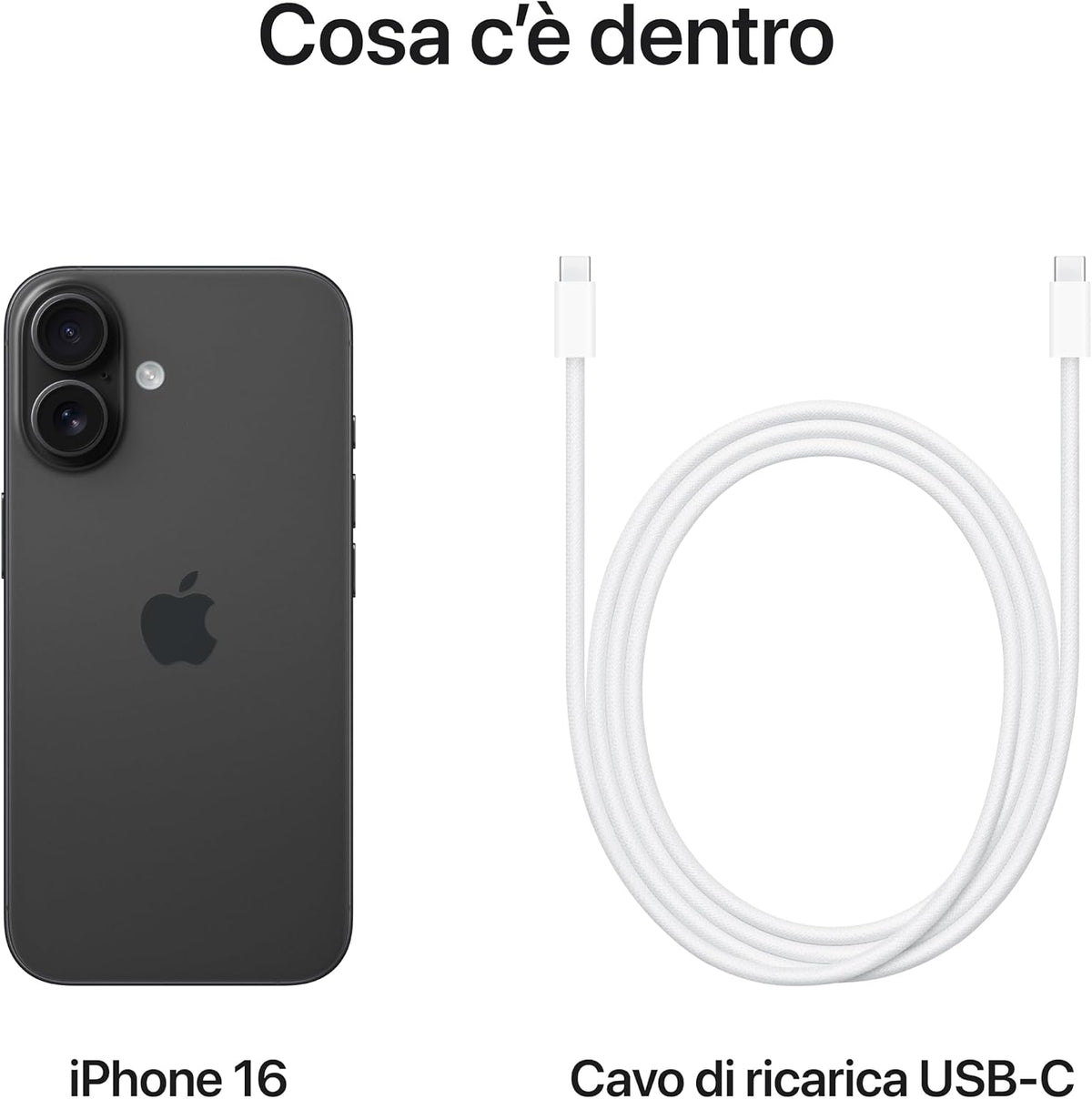 Apple iPhone 16 128 GB: Telefono 5G con Controllo fotocamera, chip A18 e tanta autonomia in più. Compatibile con AirPods; Nero