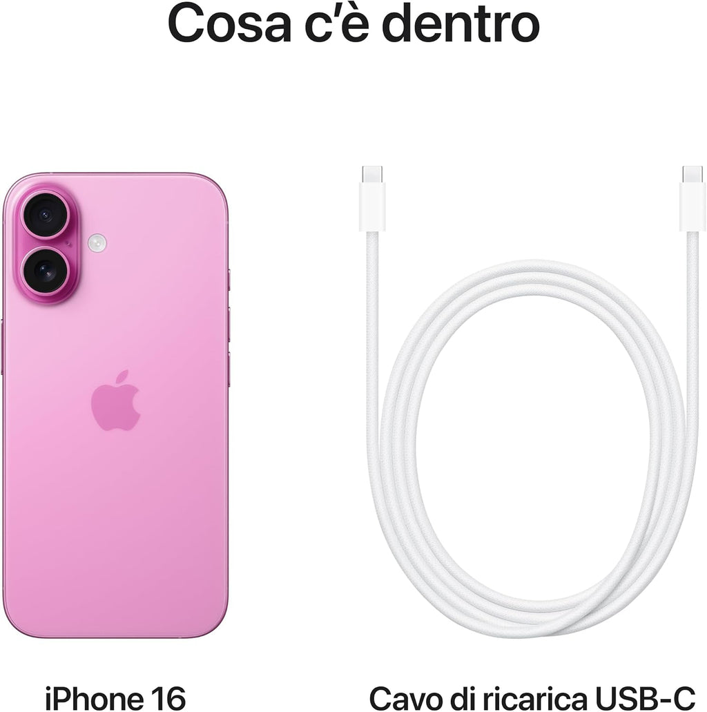 Apple iPhone 16 128 GB: Telefono 5G con Controllo fotocamera, chip A18 e tanta autonomia in più. Compatibile con AirPods; Nero