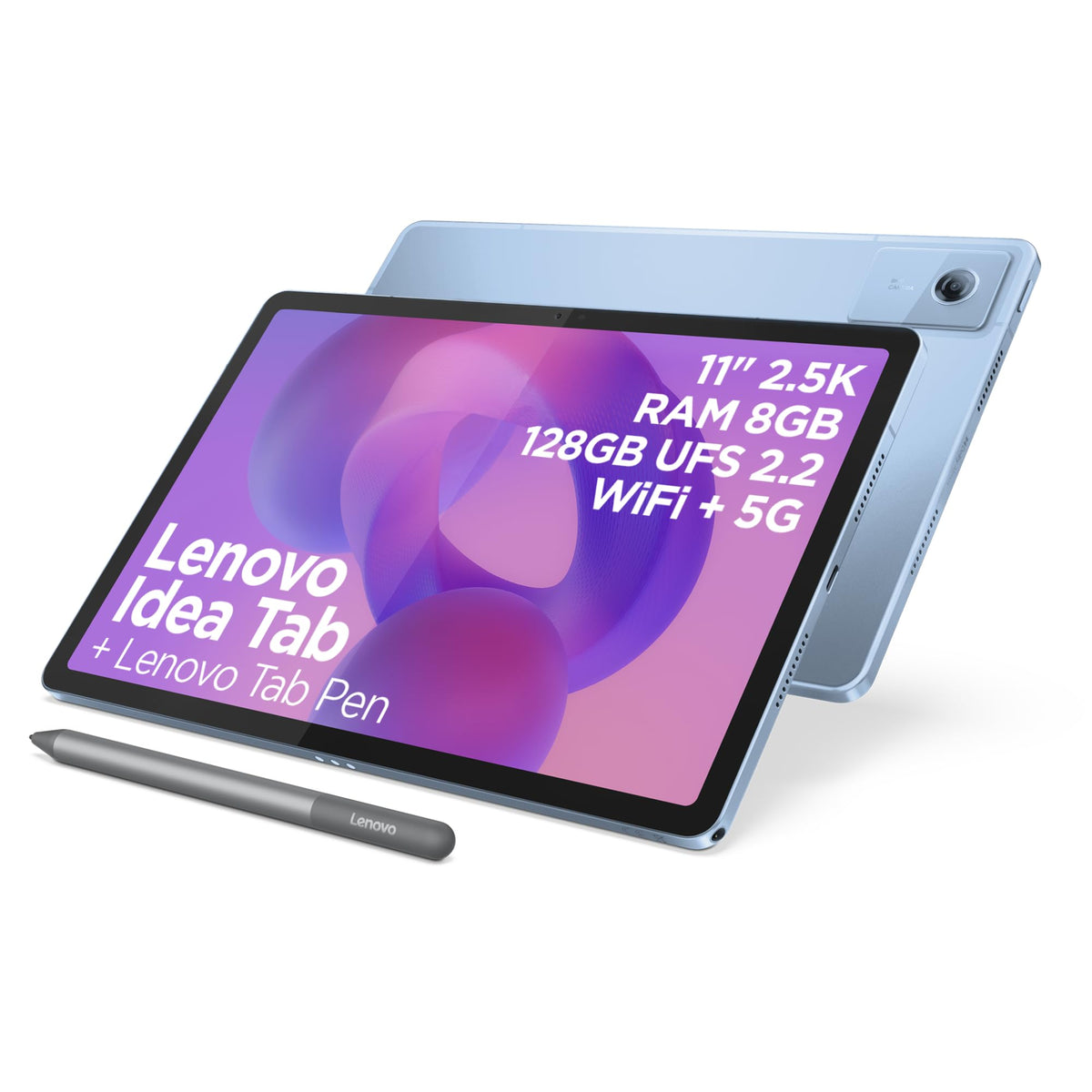 Lenovo Idea Tab Tablet 11" 2.5K (2560x1600) 90Hz IPS, 8GB RAM, 256GB, WiFi, Lenovo Tab Pen Inclusa, MediaTek Dimensity 6300, Android 15, Ideale per Studio, Appunti e Intrattenimento