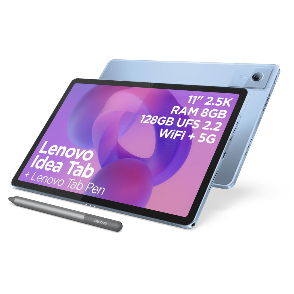 Lenovo Idea Tab Tablet 11" 2.5K (2560x1600) 90Hz IPS, 8GB RAM, 256GB, WiFi, Lenovo Tab Pen Inclusa, MediaTek Dimensity 6300, Android 15, Ideale per Studio, Appunti e Intrattenimento