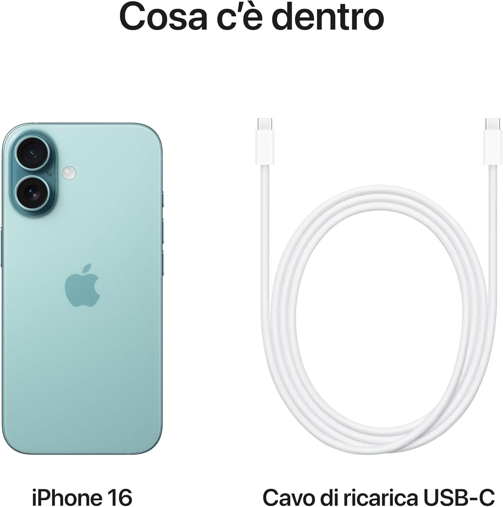 Apple iPhone 16 128 GB: Telefono 5G con Controllo fotocamera, chip A18 e tanta autonomia in più. Compatibile con AirPods; Nero