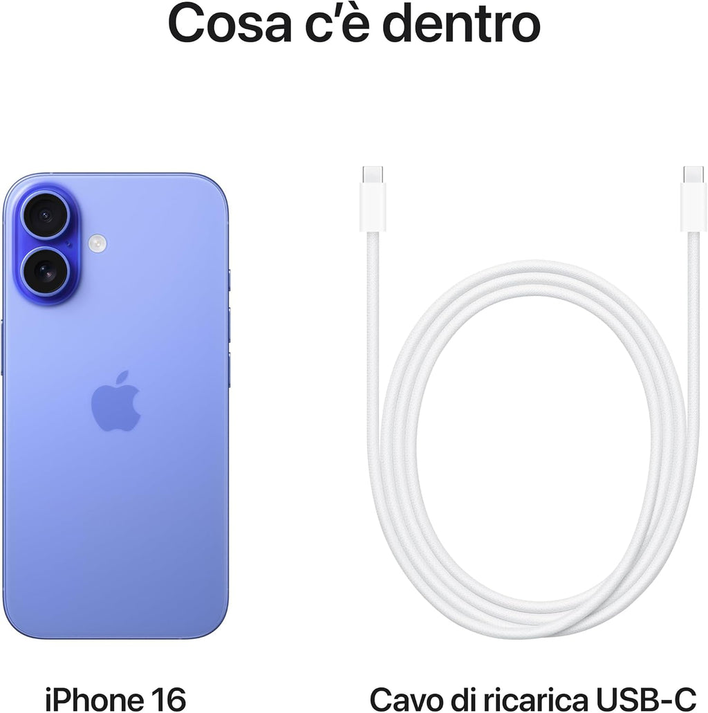 Apple iPhone 16 128 GB: Telefono 5G con Controllo fotocamera, chip A18 e tanta autonomia in più. Compatibile con AirPods; Nero
