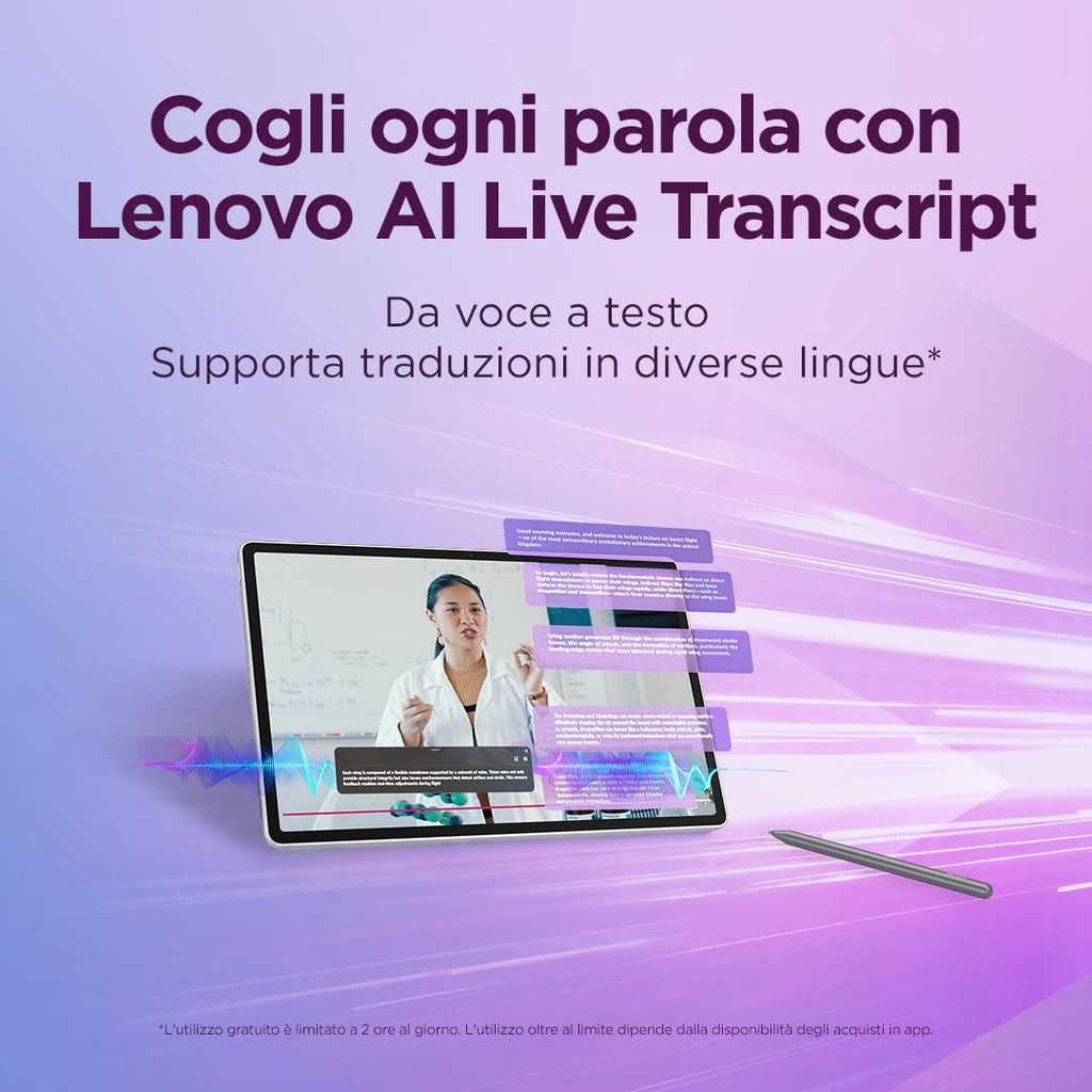 Lenovo Idea Tab Tablet 11" 2.5K (2560x1600) 90Hz IPS, 8GB RAM, 256GB, WiFi, Lenovo Tab Pen Inclusa, MediaTek Dimensity 6300, Android 15, Ideale per Studio, Appunti e Intrattenimento