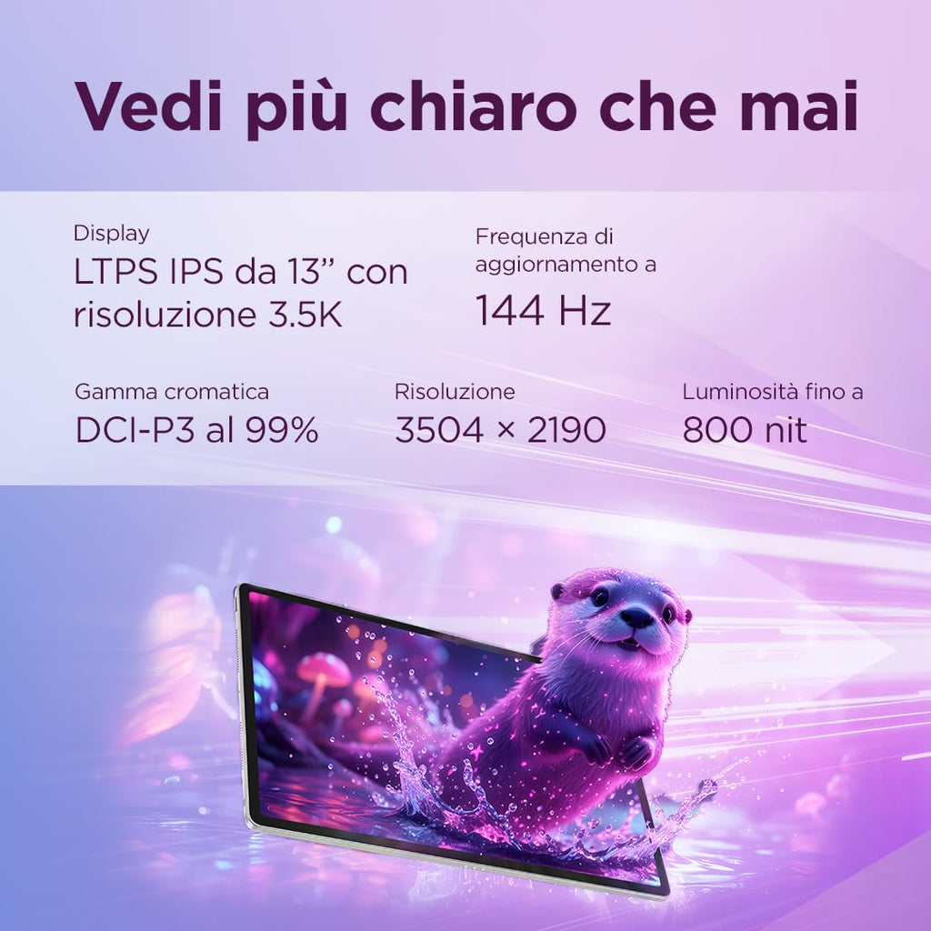 Lenovo Idea Tab Tablet 11" 2.5K (2560x1600) 90Hz IPS, 8GB RAM, 256GB, WiFi, Lenovo Tab Pen Inclusa, MediaTek Dimensity 6300, Android 15, Ideale per Studio, Appunti e Intrattenimento