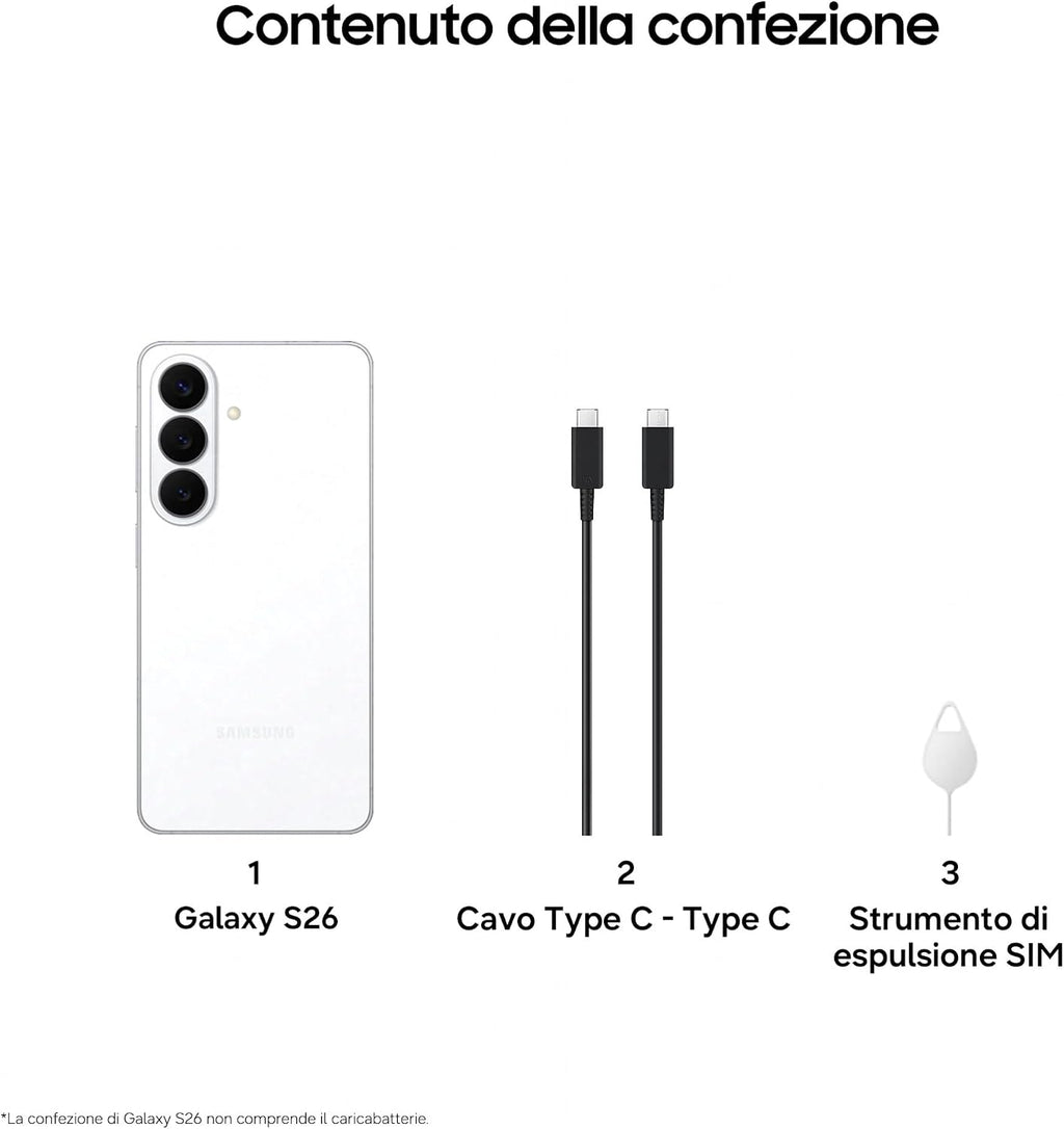Samsung Galaxy S26, 512GB, Black [Versione italiana]