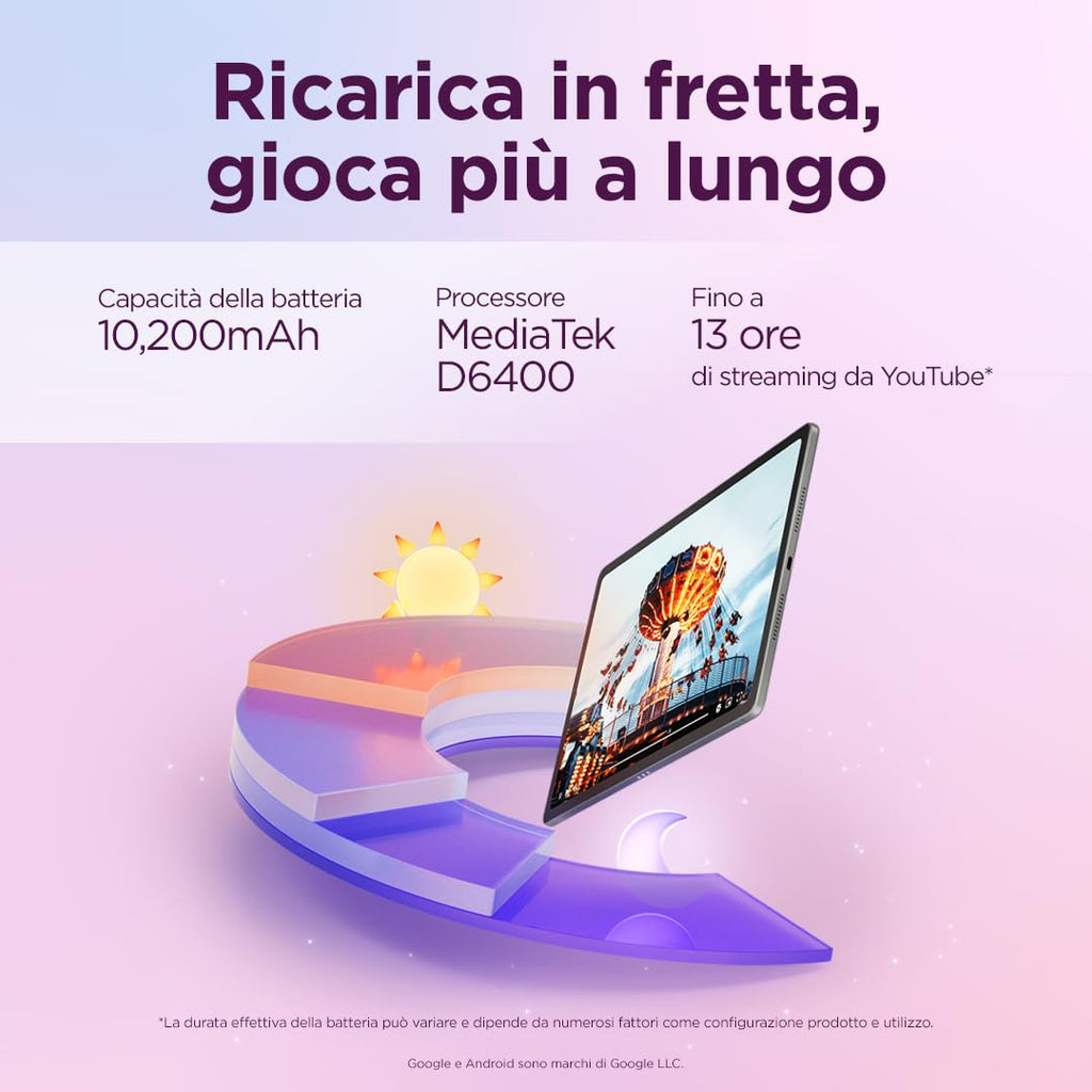 Lenovo Idea Tab Tablet 11" 2.5K (2560x1600) 90Hz IPS, 8GB RAM, 256GB, WiFi, Lenovo Tab Pen Inclusa, MediaTek Dimensity 6300, Android 15, Ideale per Studio, Appunti e Intrattenimento
