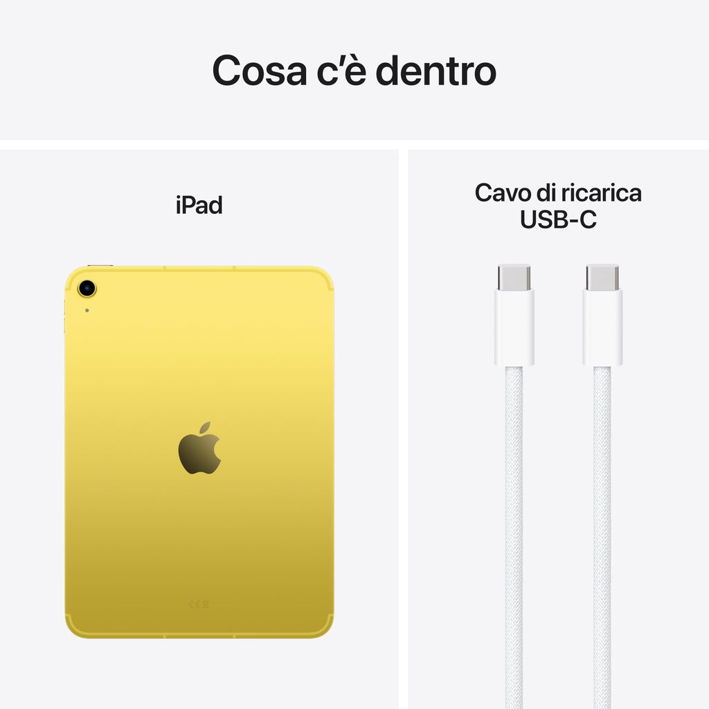 Apple iPad con chip A16: display Liquid etina da 11'', 128 GB, Wi Fi 6, fotocamera frontale e posteriore da 12MP,