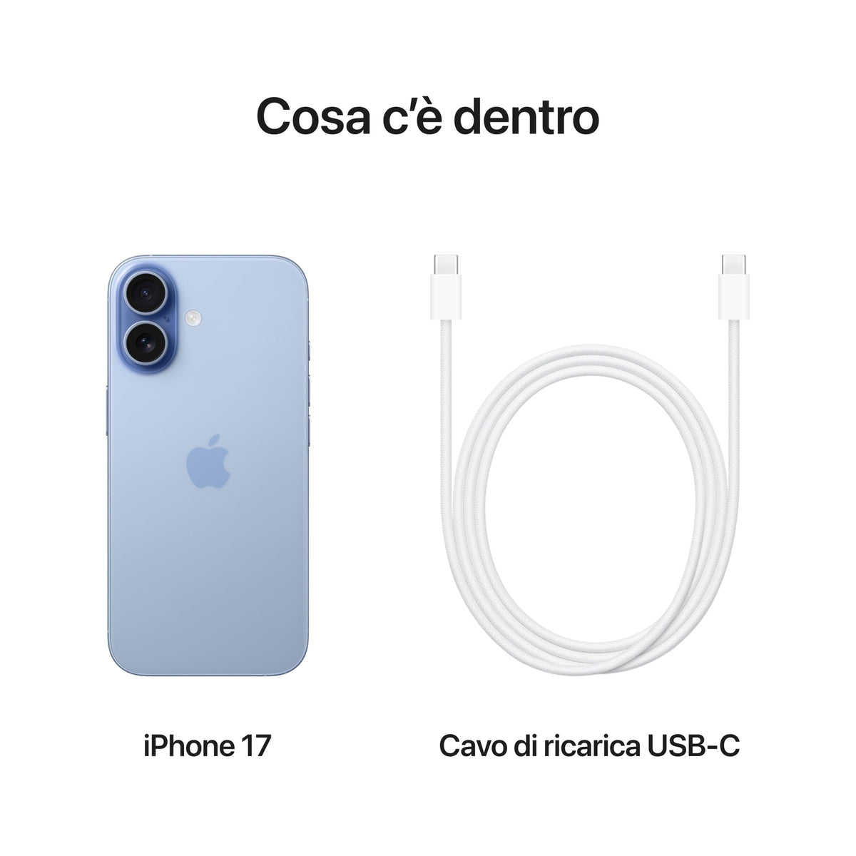 Apple iPhone 17 256 GB: display 6,3" con ProMotion, chip A19, fotocamera frontale Center Stage per selfie di gruppo più facili, più resistenza ai graffi, un giorno intero di batteria; Nero