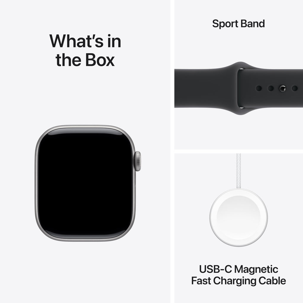 Apple Watch Series 11 GPS 42mm — Cassa Alluminio Nero Siderale, Cinturino Sport S/M, ECG e Monitoraggio Salute