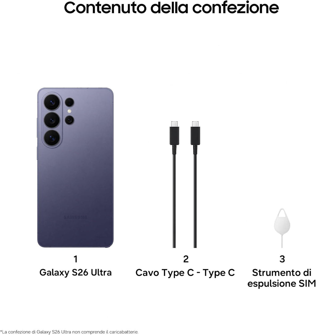 Samsung Galaxy S26 Ultra 512GB, Cobalt Violet [Versione italiana]