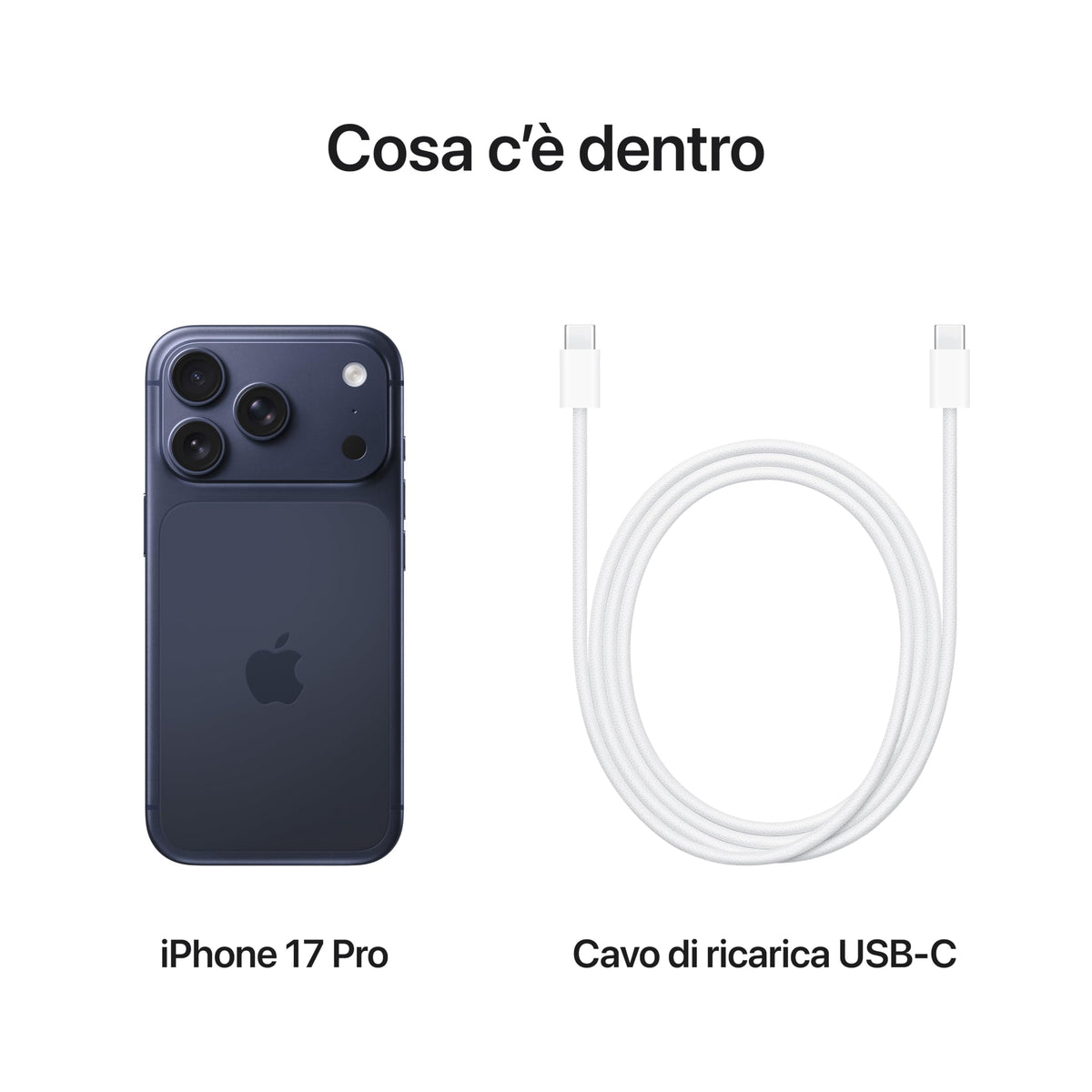 Apple iPhone 17 Pro 256 GB: display 6,3", ProMotion fino a 120Hz, chip A19 Pro, autonomia senza precedenti, sistema di fotocamere Pro Fusion con fotocamera frontale Center Stage; Arancione cosmico