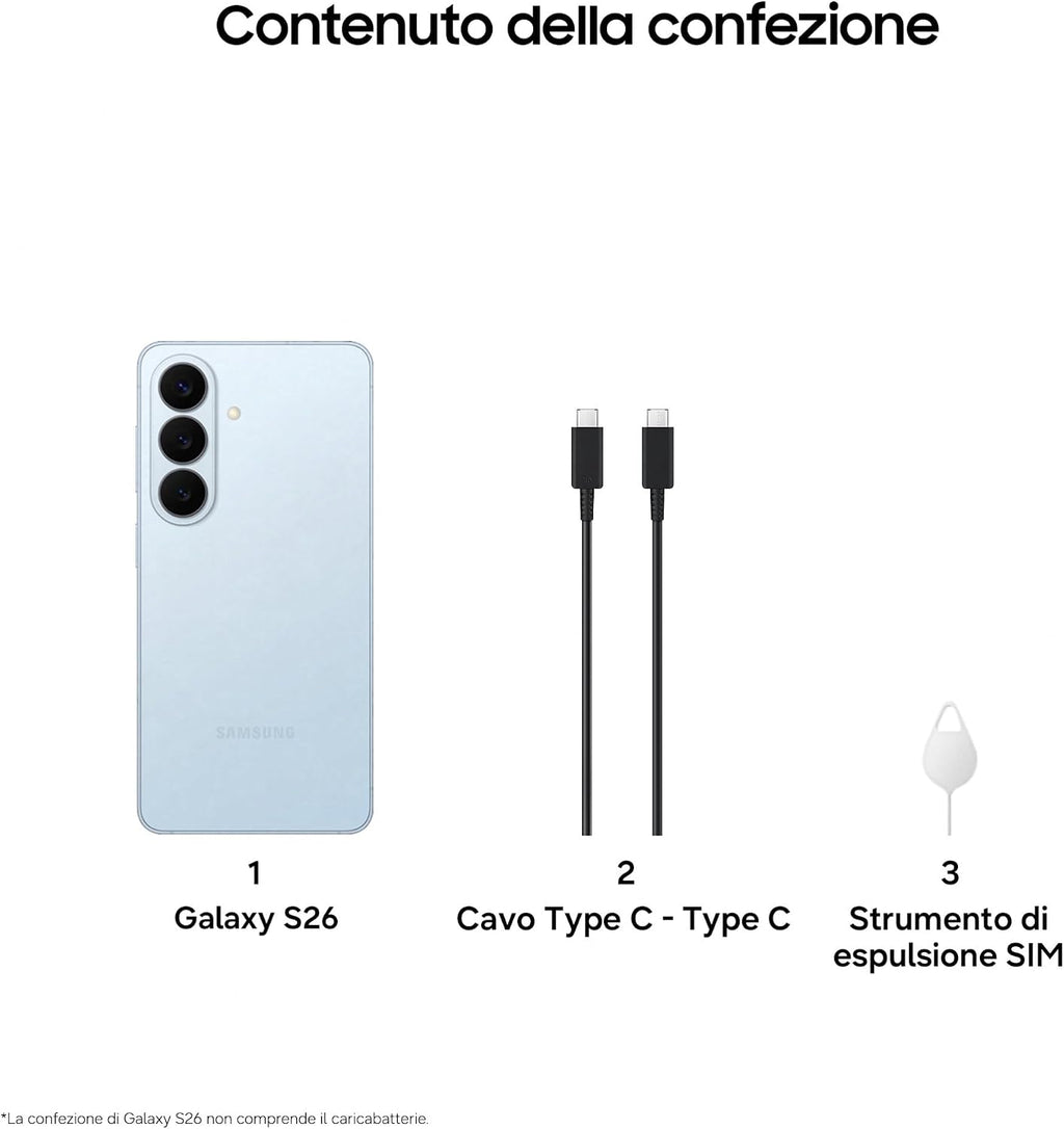 Samsung Galaxy S26, 512GB, Black [Versione italiana]