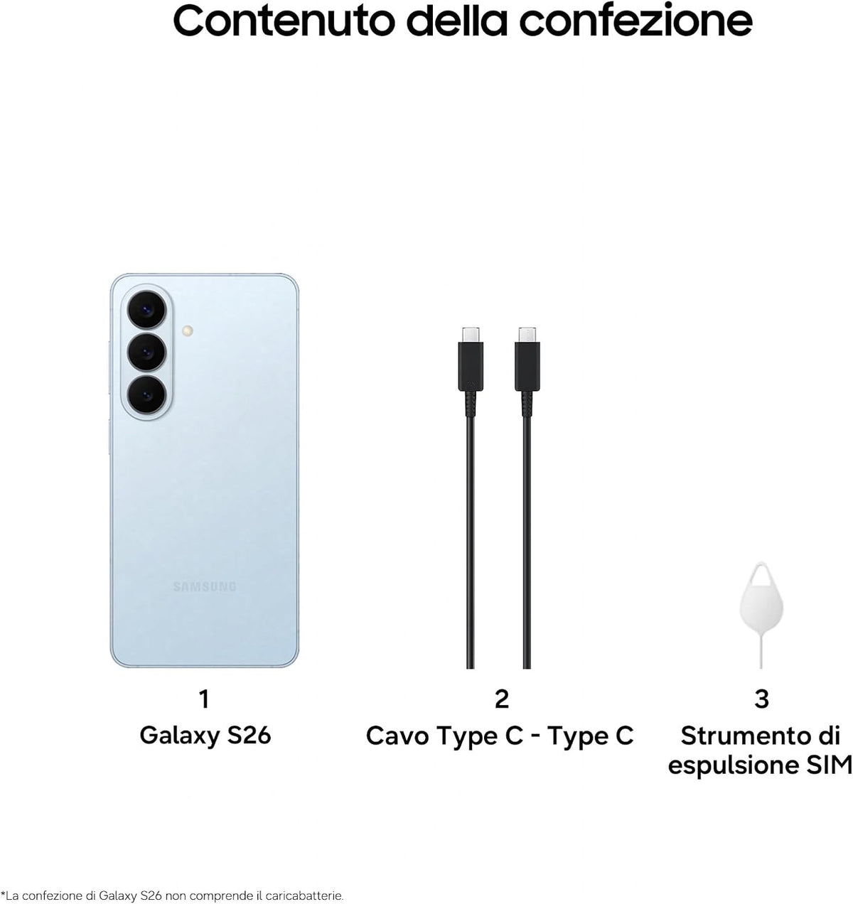 Samsung Galaxy S26, 512GB, Black [Versione italiana]