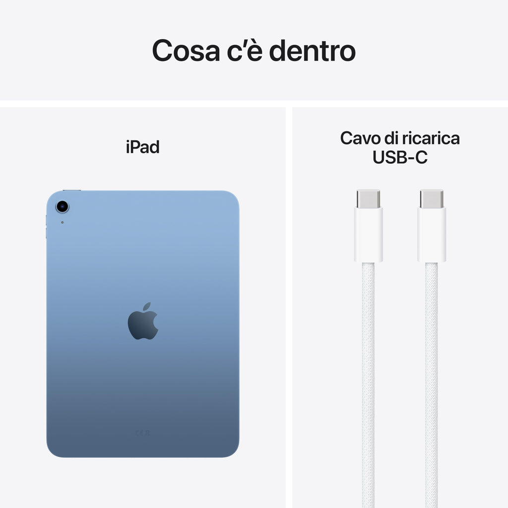 Apple iPad con chip A16: display Liquid etina da 11'', 128 GB, Wi Fi 6, fotocamera frontale e posteriore da 12MP,