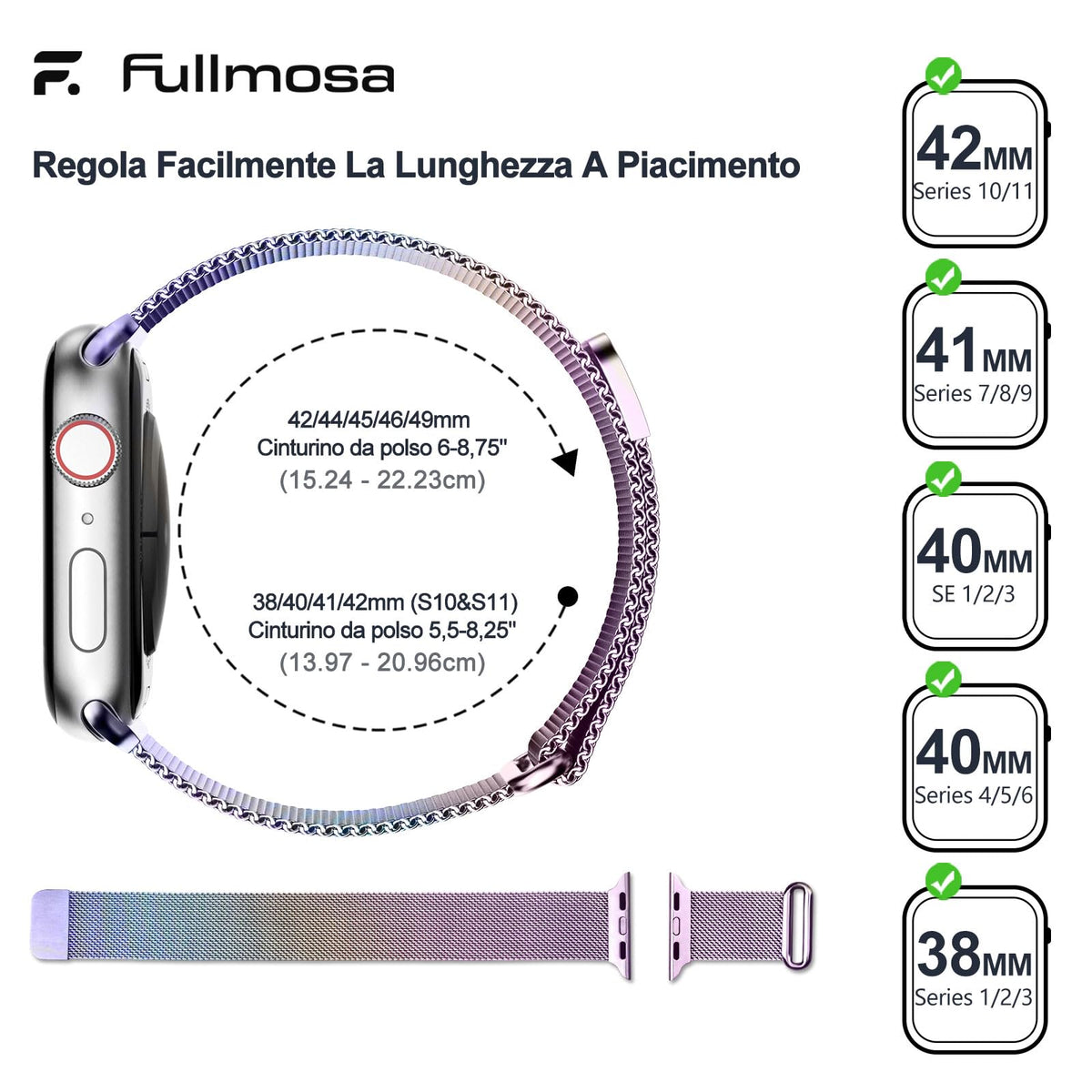 Fullmosa – Cinturino in acciaio per Apple Watch