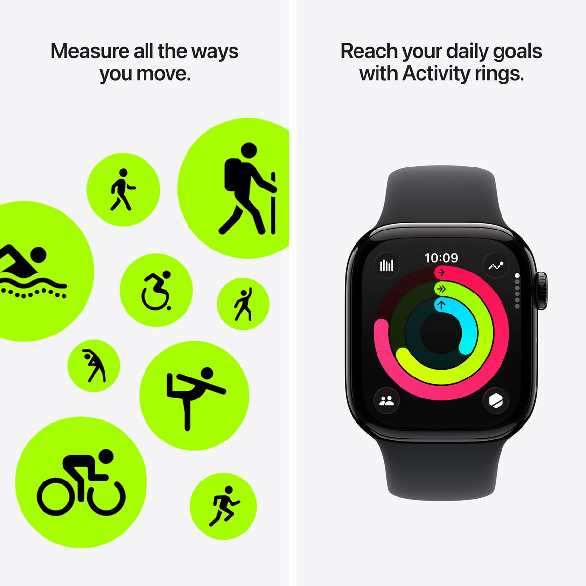 Apple Watch Series 11 GPS 42mm — Cassa Alluminio Nero Siderale, Cinturino Sport S/M, ECG e Monitoraggio Salute