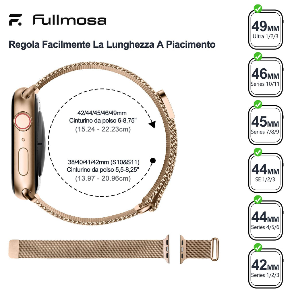 Fullmosa – Cinturino in acciaio per Apple Watch