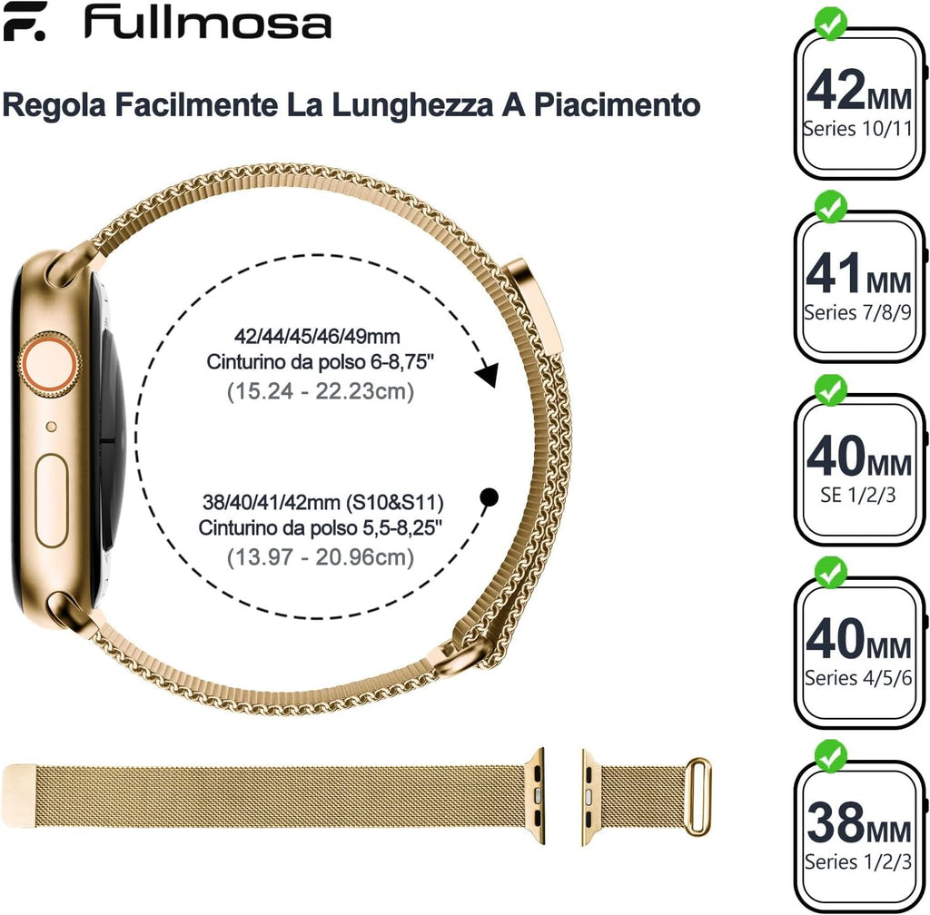 Fullmosa – Cinturino in acciaio per Apple Watch