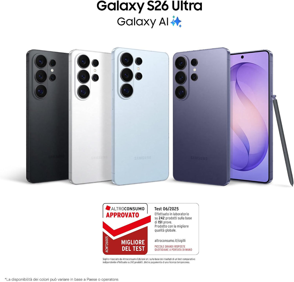 Samsung Galaxy S26 Ultra 512GB, Cobalt Violet [Versione italiana]