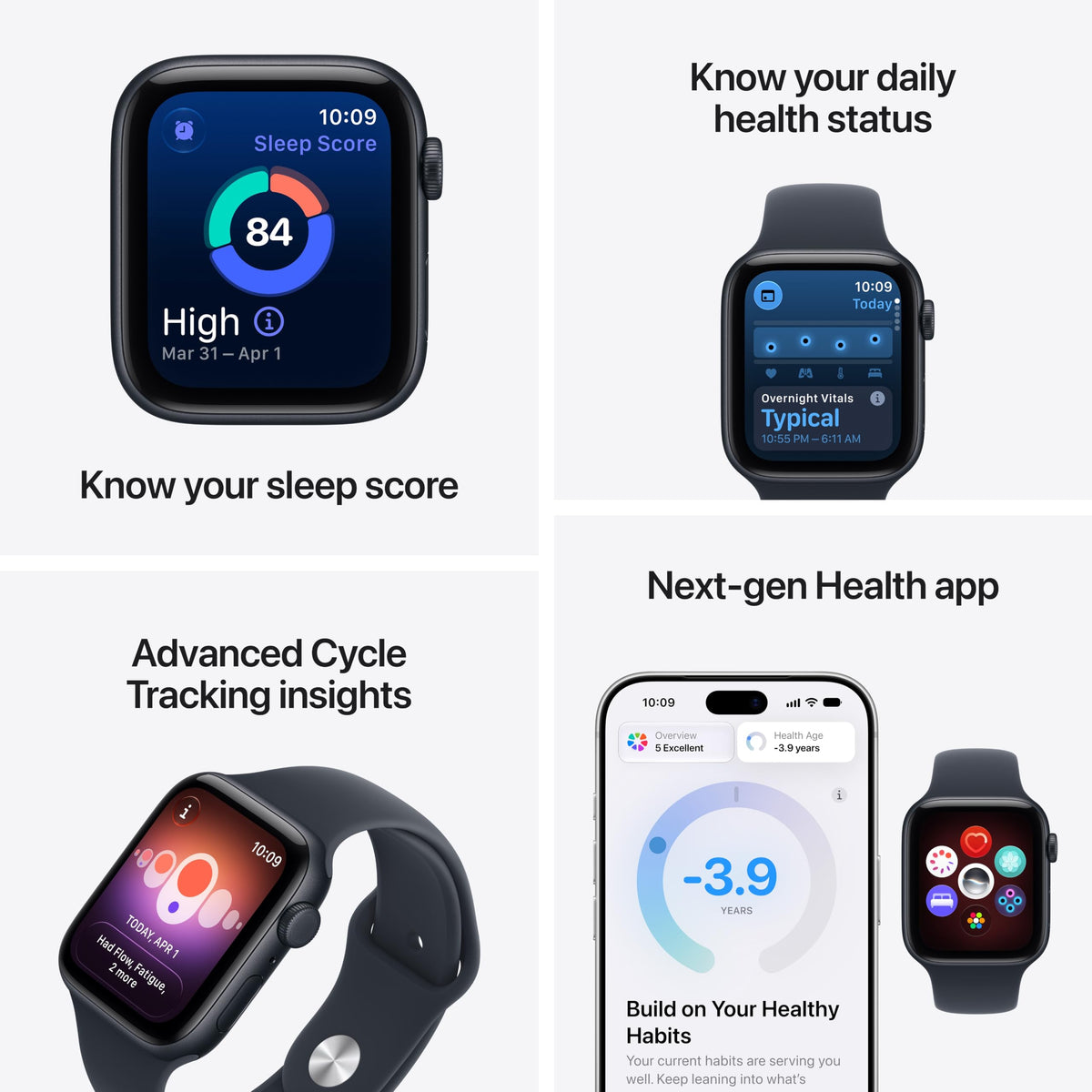 Apple Watch SE 3 GPS 40mm — Cassa Alluminio Galassia, Cinturino Sport S/M, Always-On, Resistente all'Acqua