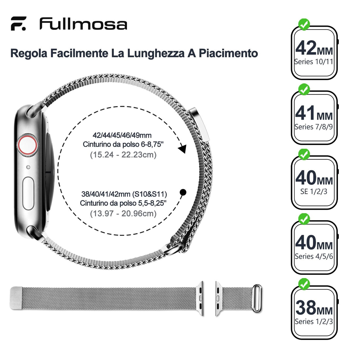 Fullmosa – Cinturino in acciaio per Apple Watch