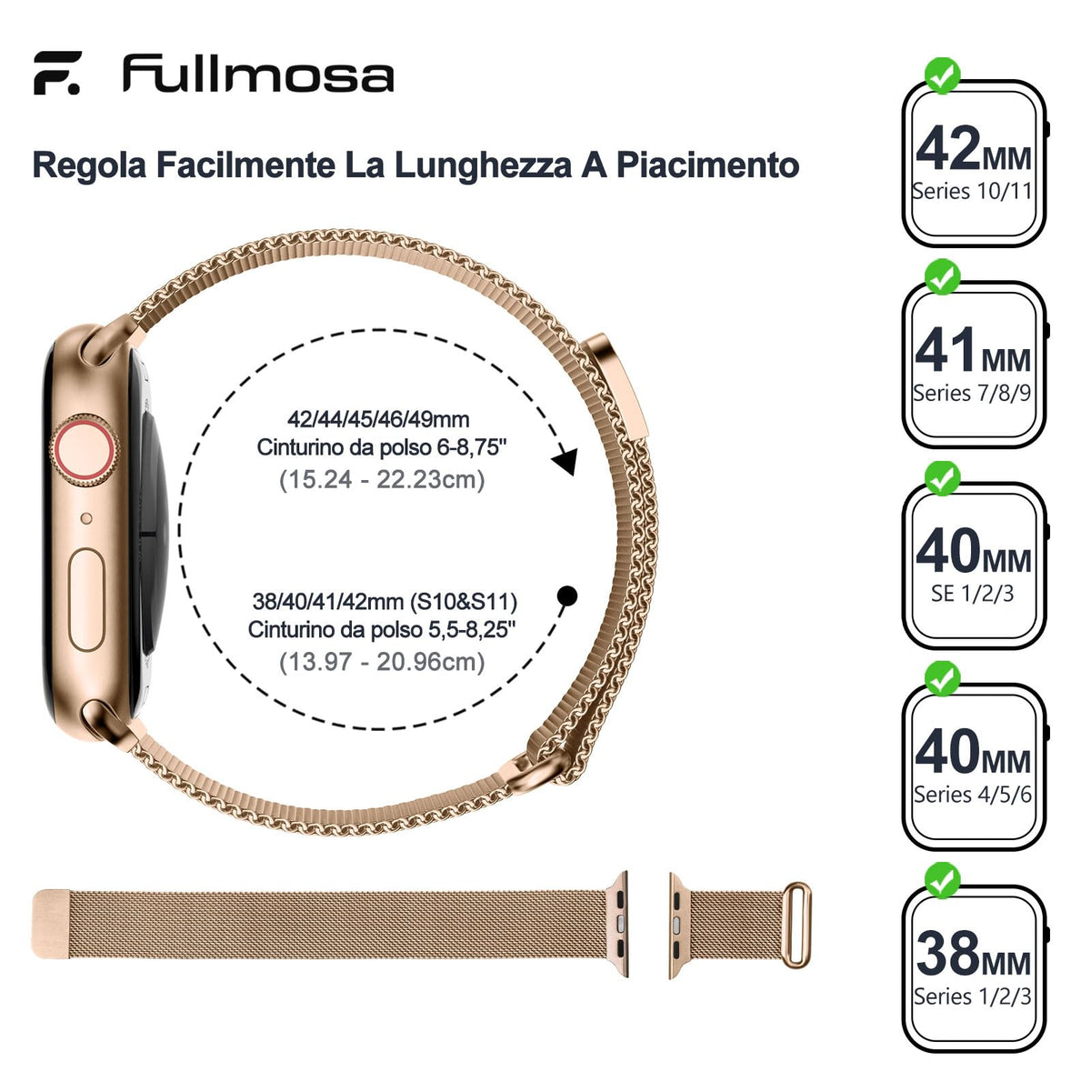 Fullmosa – Cinturino in acciaio per Apple Watch