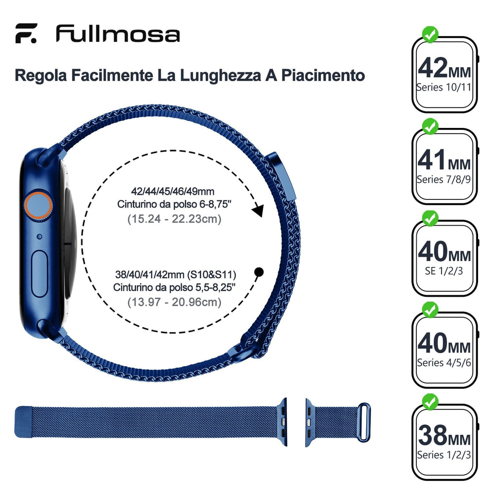 Fullmosa – Cinturino in acciaio per Apple Watch