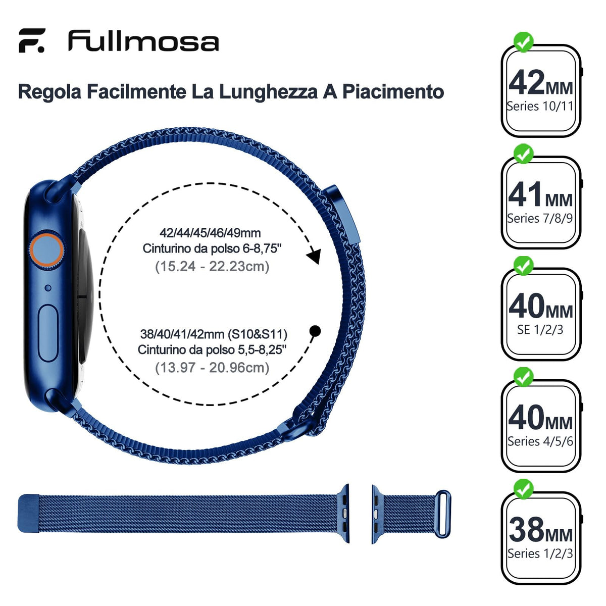 Fullmosa – Cinturino in acciaio per Apple Watch