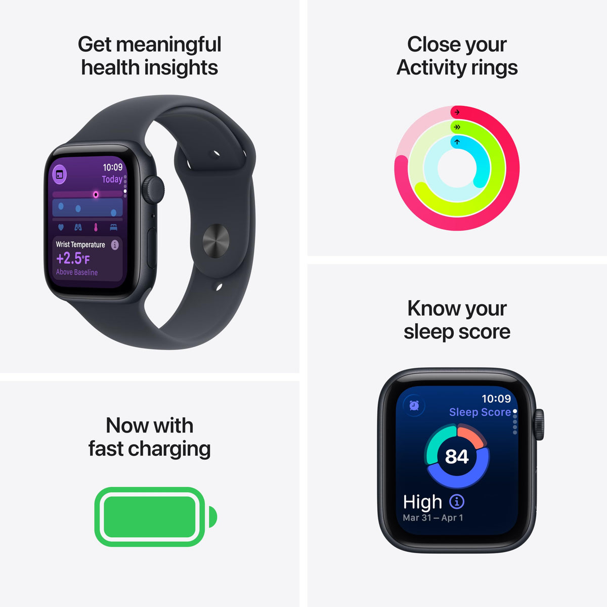 Apple Watch SE 3 GPS 40mm — Cassa Alluminio Galassia, Cinturino Sport S/M, Always-On, Resistente all'Acqua
