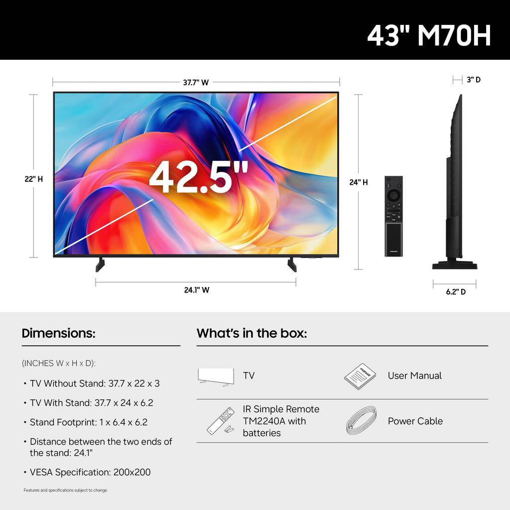 Samsung Smart TV 55 Pollici Mini LED 4K — Serie M70H, Modello 2026