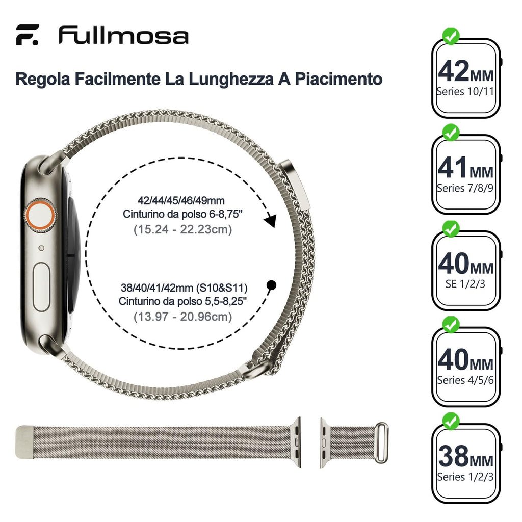 Fullmosa – Cinturino in acciaio per Apple Watch