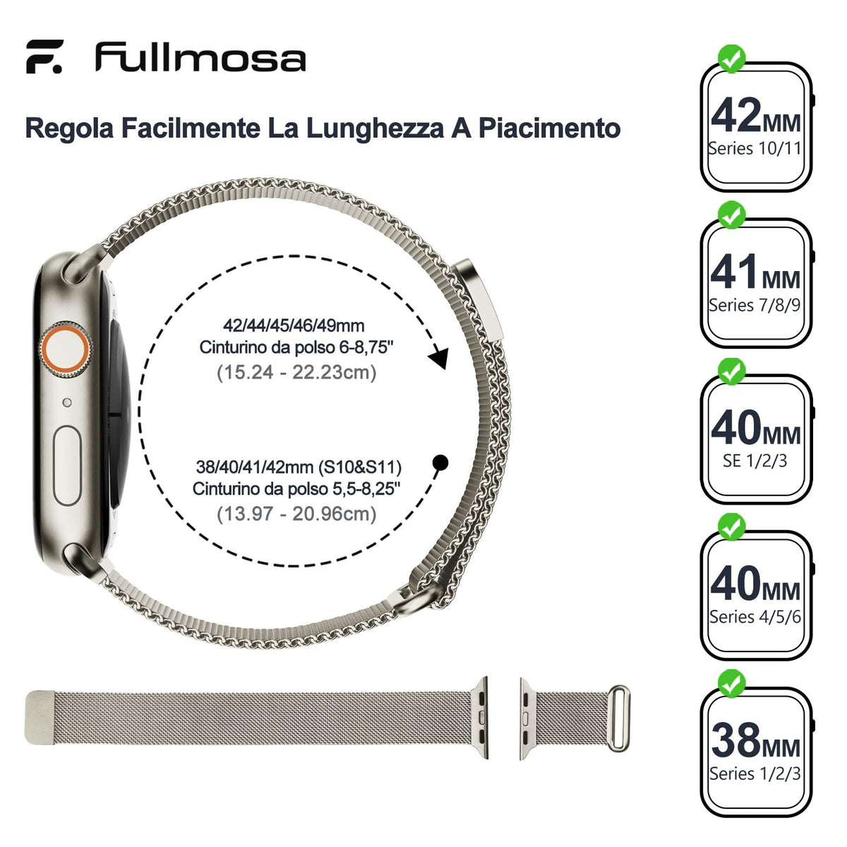 Fullmosa – Cinturino in acciaio per Apple Watch