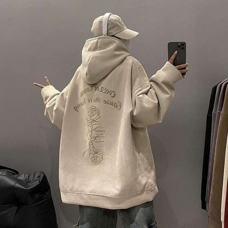 Women's Suede Hooded Sweater