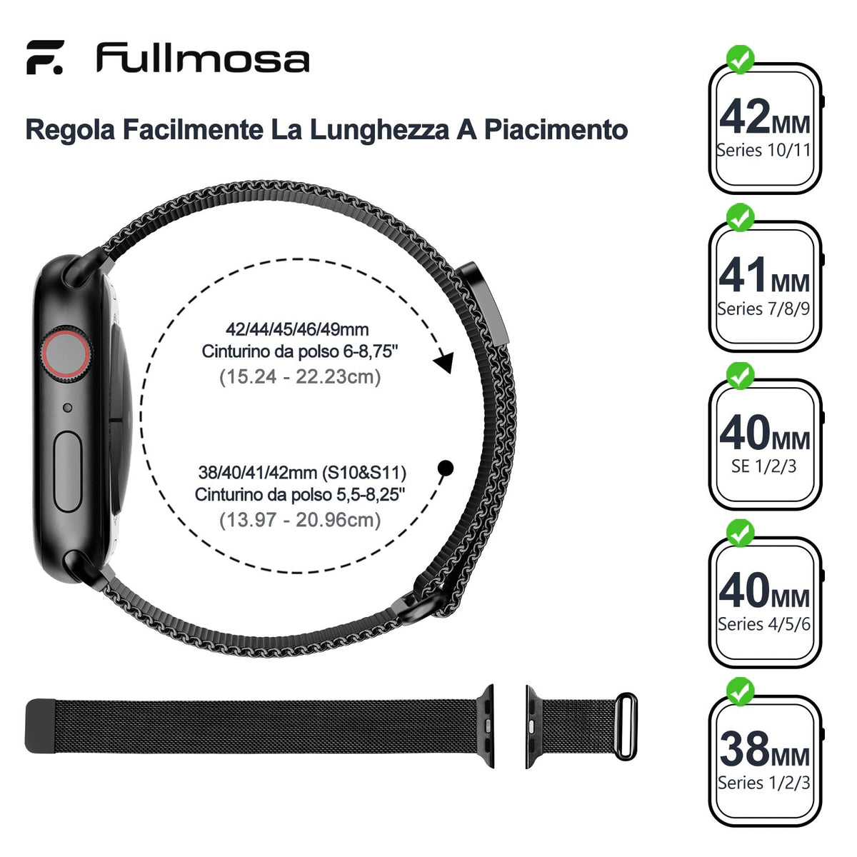 Fullmosa – Cinturino in acciaio per Apple Watch
