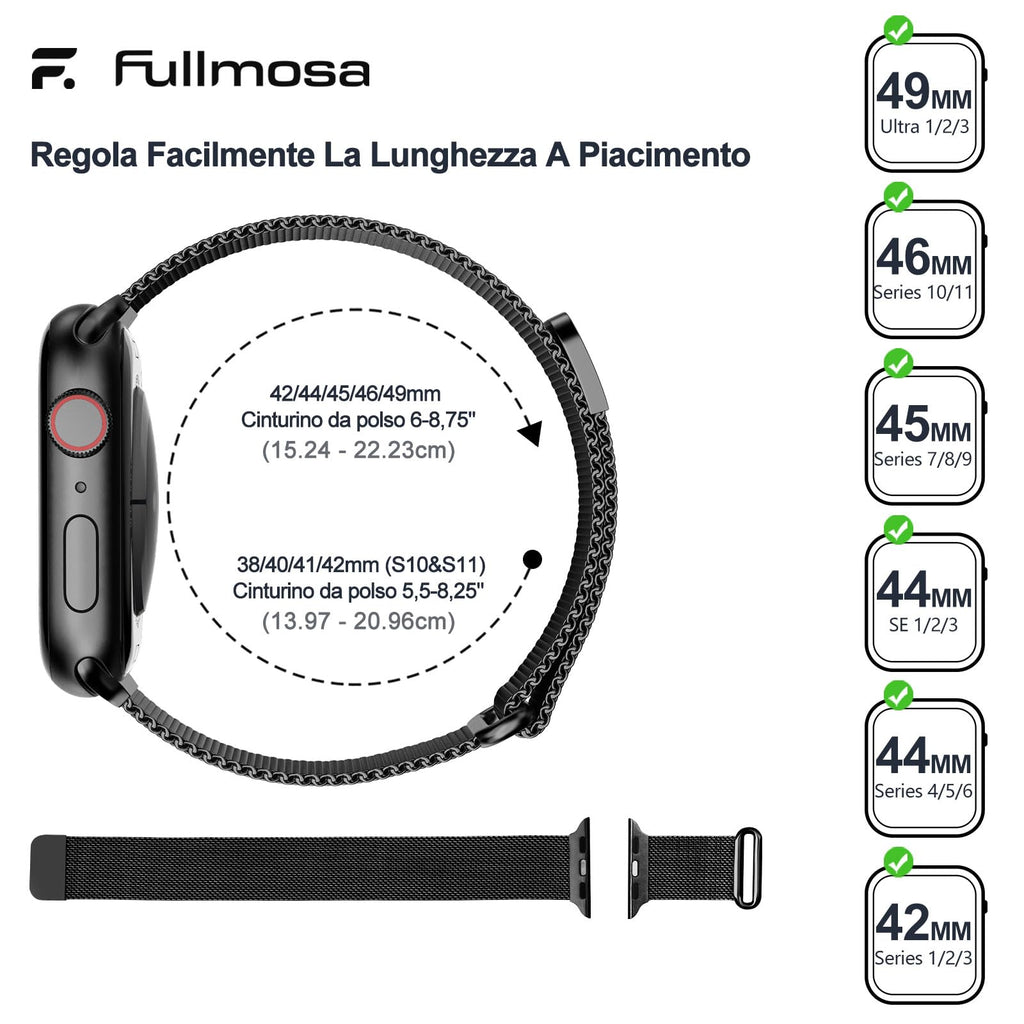 Fullmosa – Cinturino in acciaio per Apple Watch