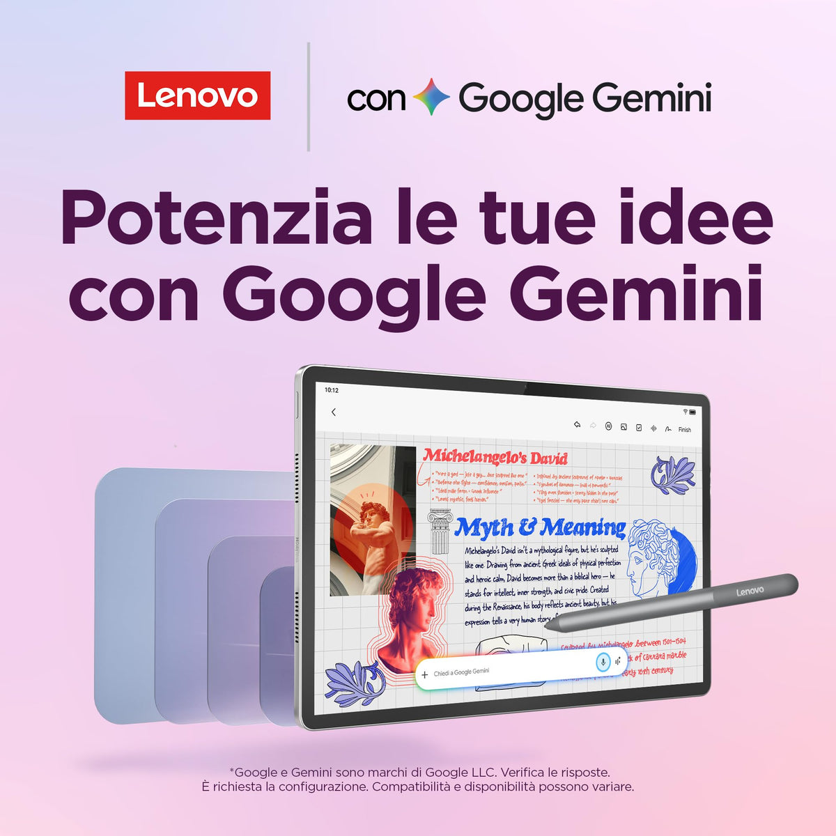 Lenovo Idea Tab Tablet 11" 2.5K (2560x1600) 90Hz IPS, 8GB RAM, 256GB, WiFi, Lenovo Tab Pen Inclusa, MediaTek Dimensity 6300, Android 15, Ideale per Studio, Appunti e Intrattenimento