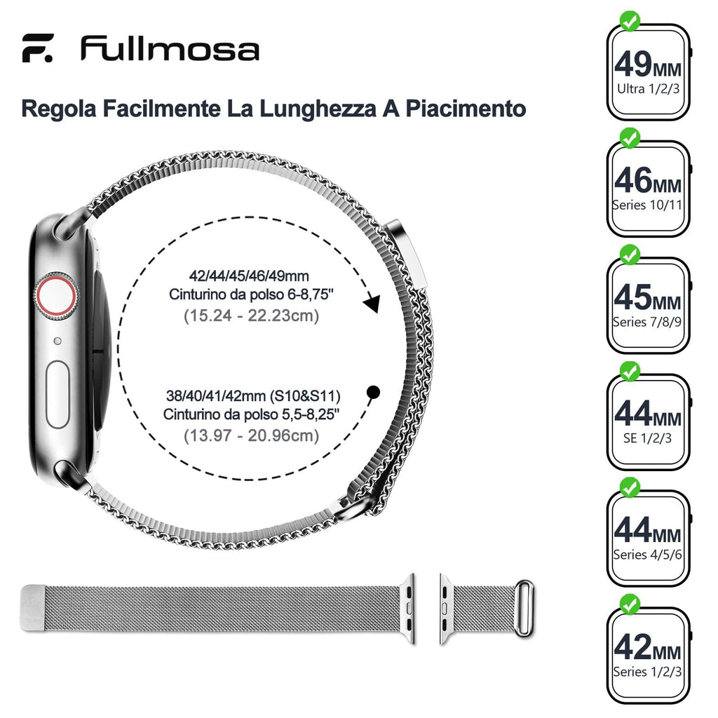 Fullmosa – Cinturino in acciaio per Apple Watch