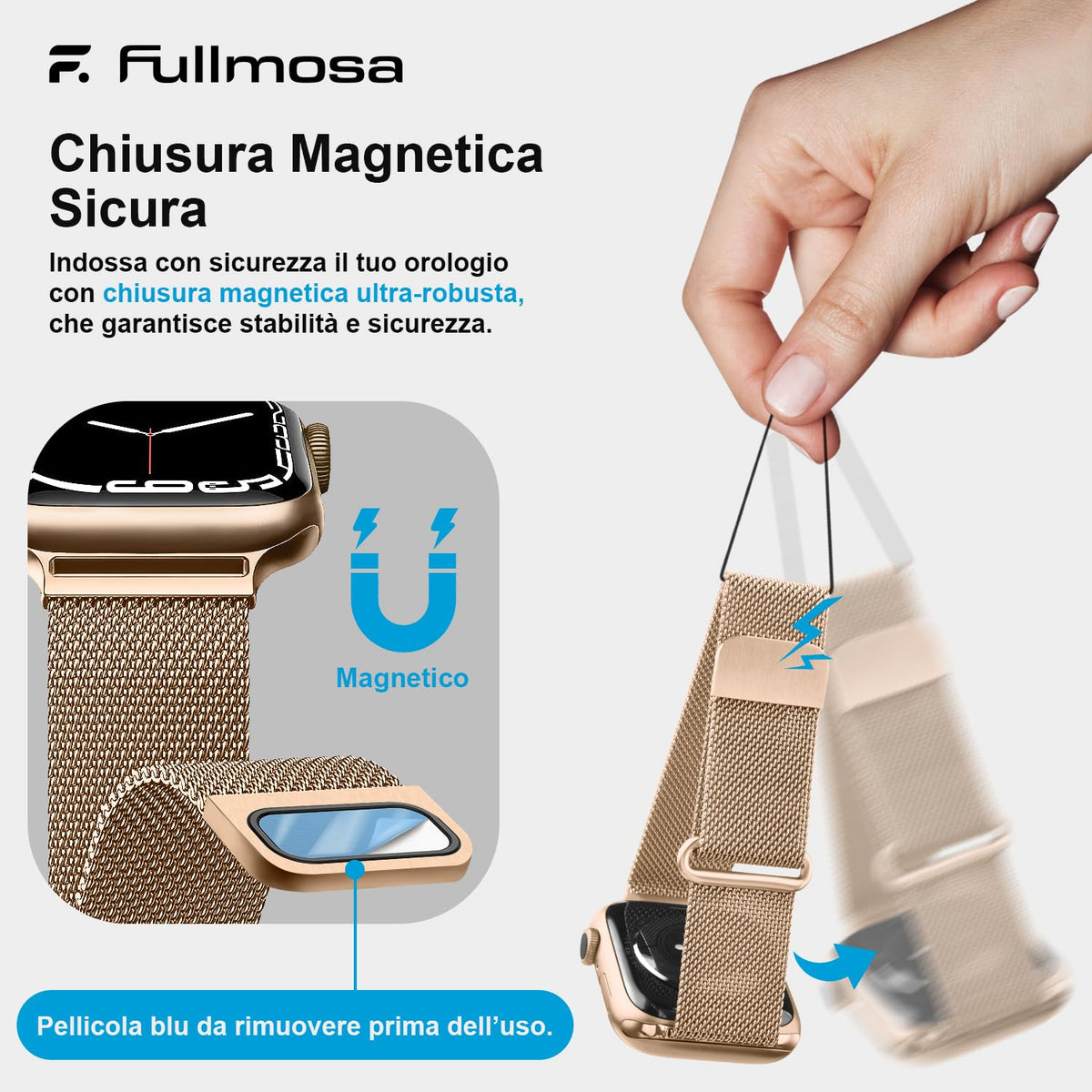 Fullmosa – Cinturino in acciaio per Apple Watch