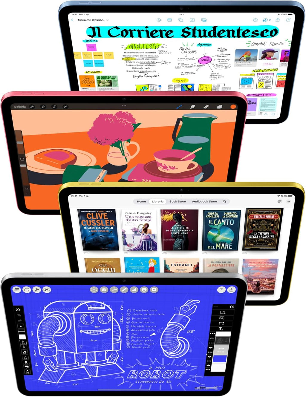 Apple iPad con chip A16: display Liquid etina da 11'', 128 GB, Wi Fi 6, fotocamera frontale e posteriore da 12MP,