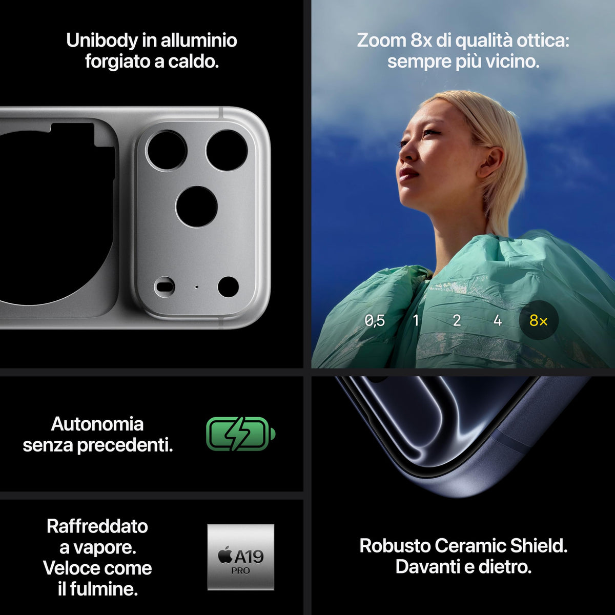 Apple iPhone 17 Pro 256 GB: display 6,3", ProMotion fino a 120Hz, chip A19 Pro, autonomia senza precedenti, sistema di fotocamere Pro Fusion con fotocamera frontale Center Stage; Arancione cosmico