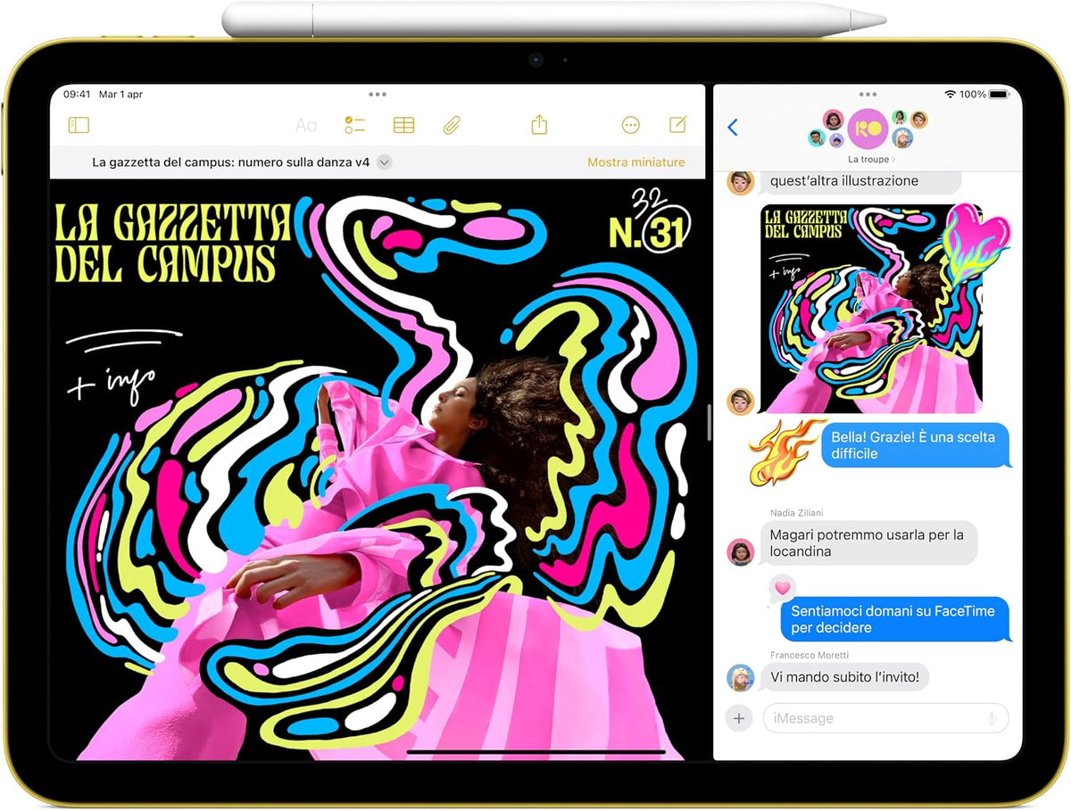 Apple iPad con chip A16: display Liquid etina da 11'', 128 GB, Wi Fi 6, fotocamera frontale e posteriore da 12MP,