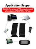 Compact USB Laptop Speakers with Volume Control (Black)