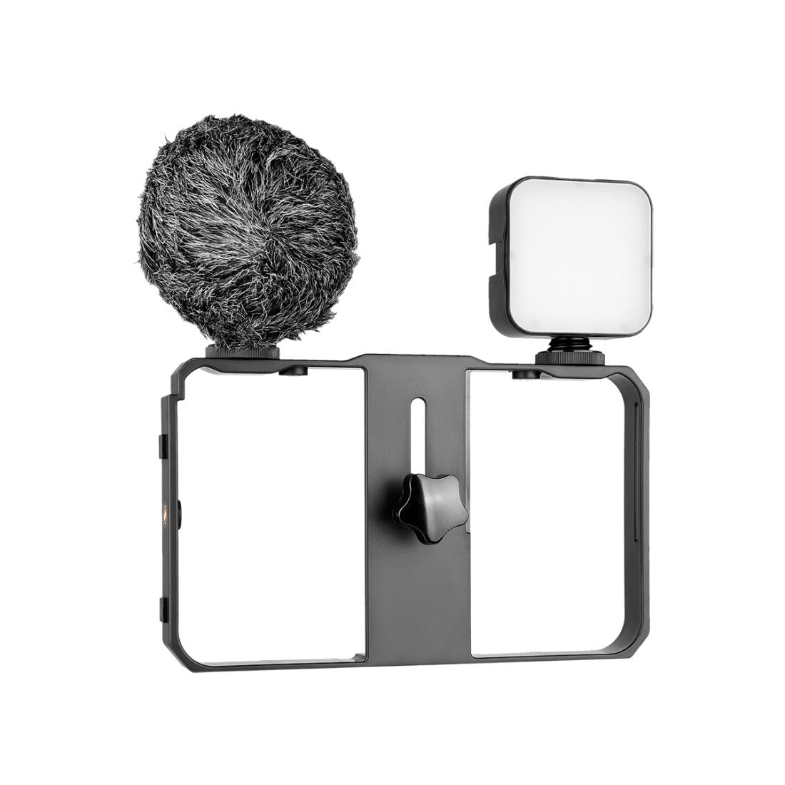 NNEIDS Vlogging Video Rig With Mic & Fill Light For Smartphone