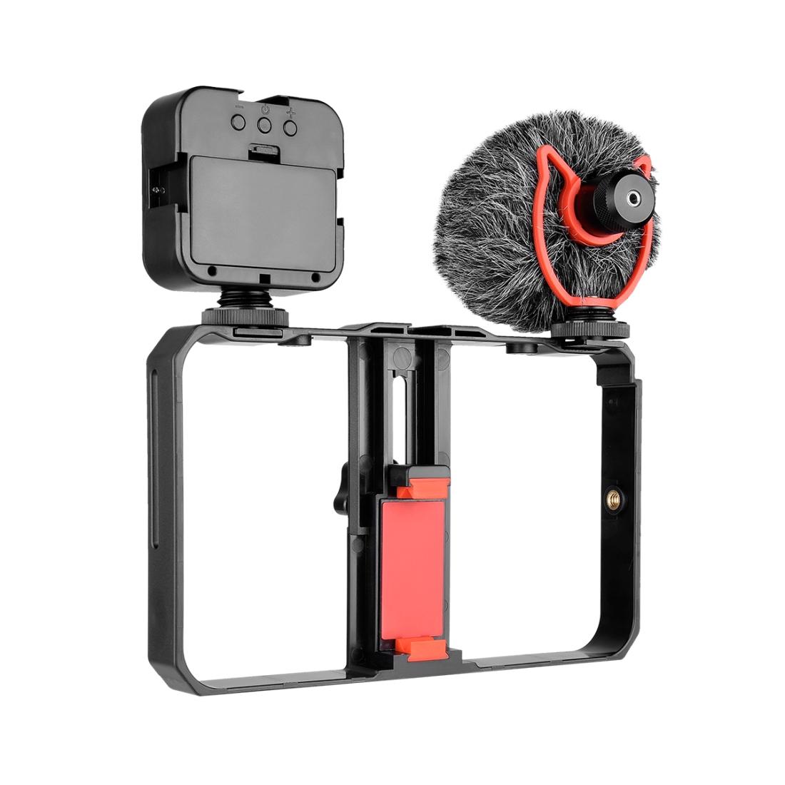 NNEIDS Vlogging Video Rig With Mic & Fill Light For Smartphone