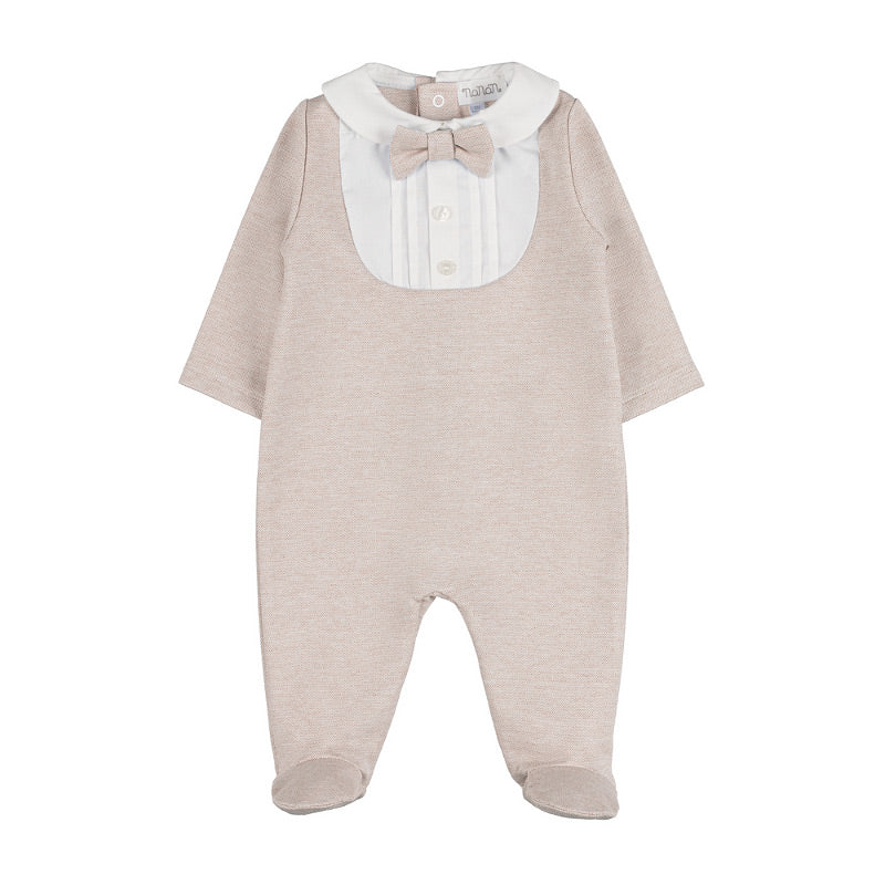 Tutina beige con pettorina